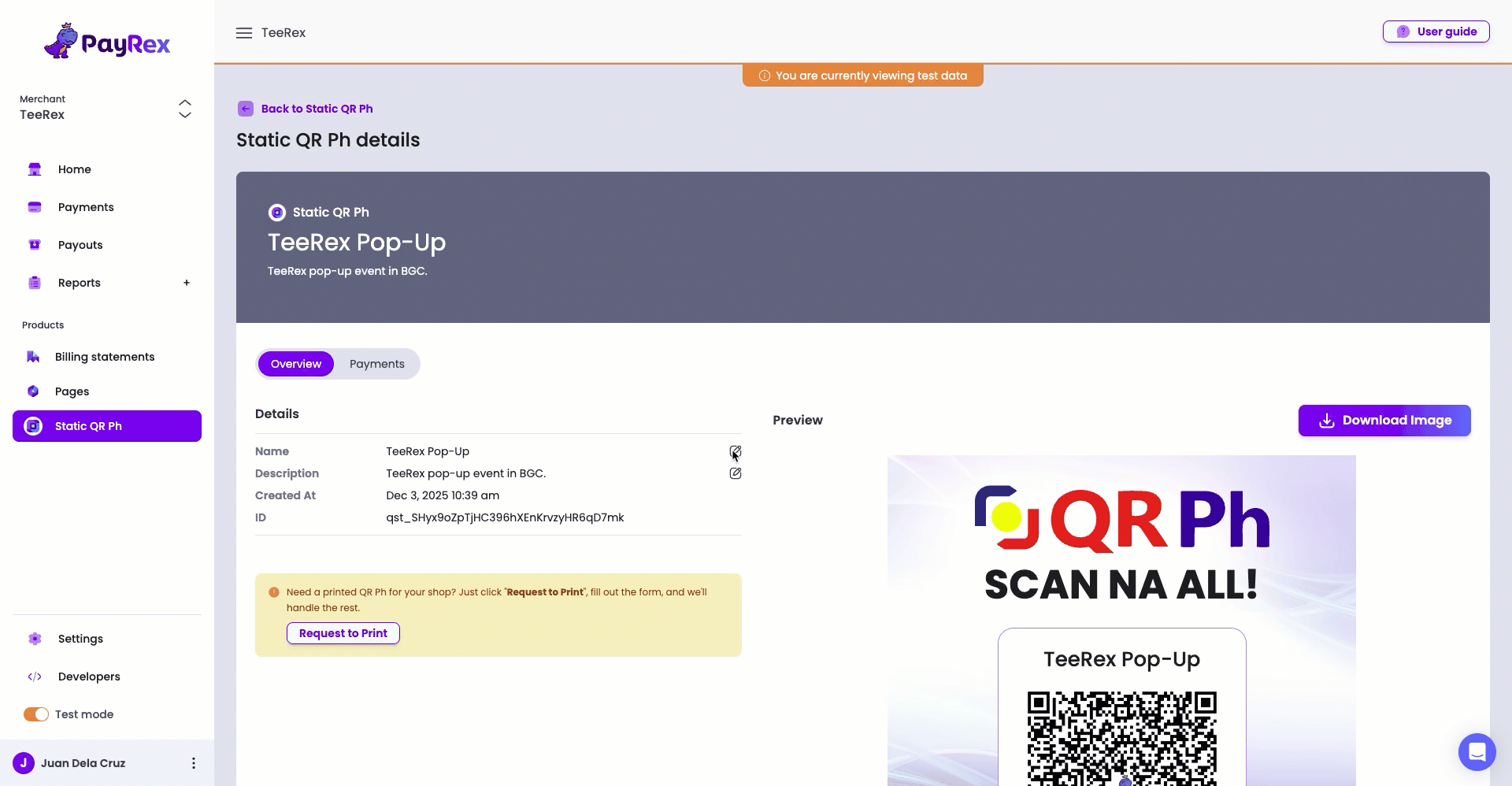 QR Ph code - Update details