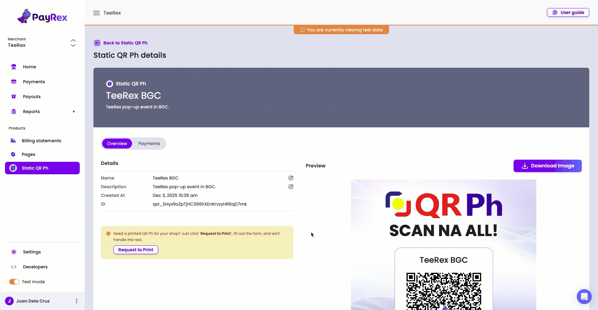 QR Ph code - Update metadata