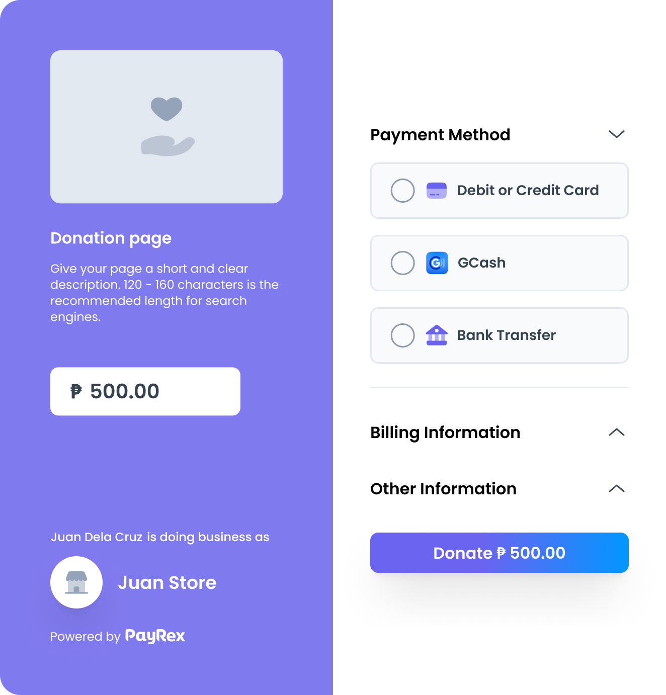 Donation template